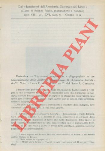 Osservazioni morfologiche e fitogeografiche su un paleoendemismo della Sardegna settentrionale: …