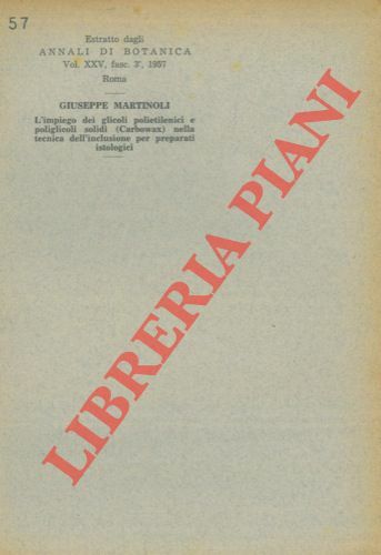 L' impiego dei glicoli polietilenici e poliglicoli solidi (Carbowax ) …