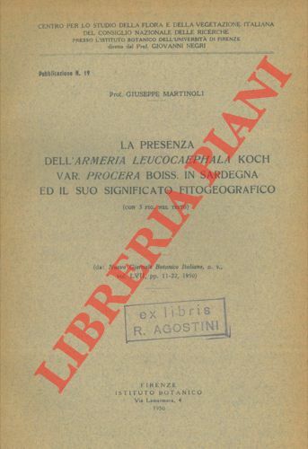 La presenza dell' Armeria leucocaephala Koch var. procera Boiss. in …