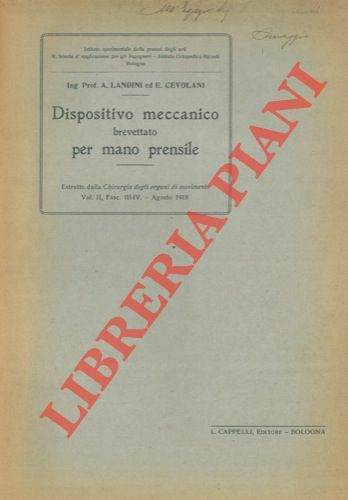 Dispositivo meccanico brevettato per mano prensile.