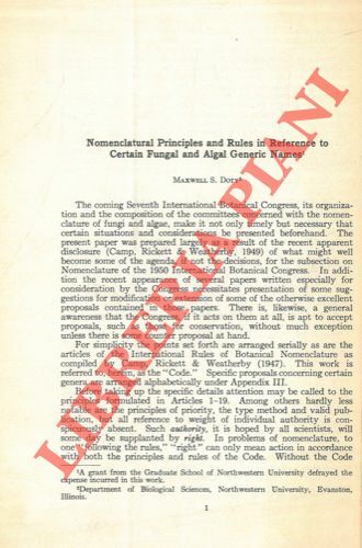 Nomenclatural principles and rules in refernce to certain fungal and …