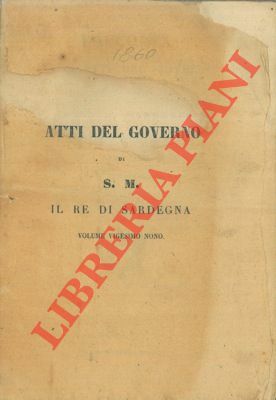 Indice cronologico degli Atti del Governo di S.M. il Re …
