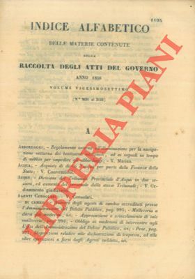 Indice alfabetico delle materie contenute nella raccolta degli Atti del …