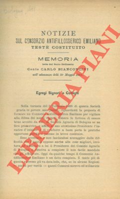 Notizie sul Consorzio Antifillosserico Emiliano testè costituito.