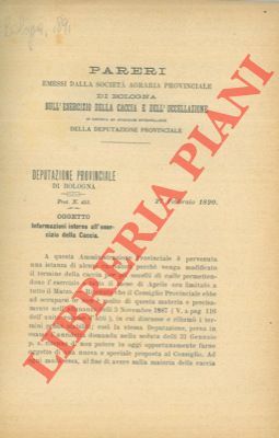 Pareri emessi dalla società Agraria Provinciale di Bologna sull'esercizio della …