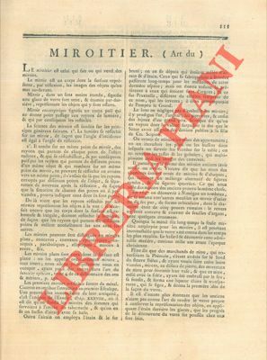 Art du miroitier.