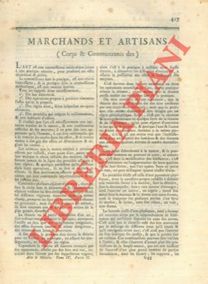 Corps & Communautés des marchands et artisans.