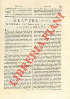 Art de la gravure en lettres, en géographie, topographie, musique …