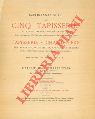 Important suite de cinq tapisseries de la Manifacture Royale de …