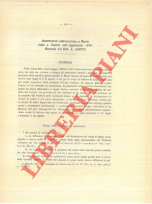Osservazioni astronomiche su Marte fatte a Padova nell'opposizione 1892.