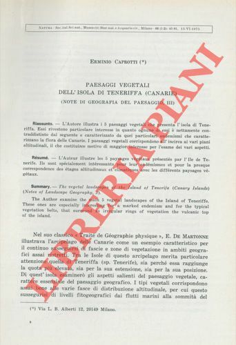 Paesaggi vegetali dell'Isola di Teneriffa (Canarie) (Note di geografia del …
