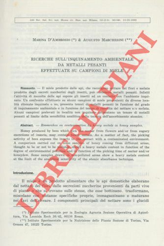 Ricerche sull'inquinamento ambientale da metalli pesanti effettuate su campioni di …