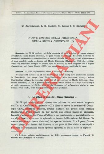 Nuove notizie sulla preistoria della Sicilia orientale.