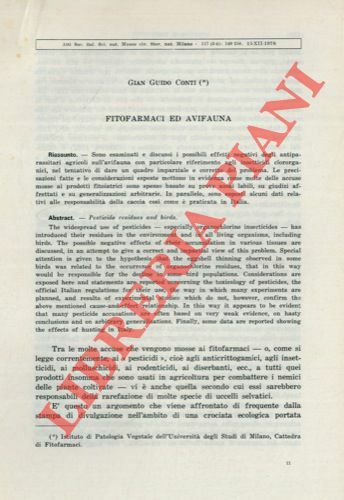 Fitofarmaci ed avifauna.
