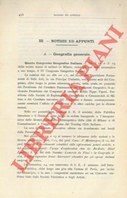 La Regina Vittoria e le scienze geografiche.