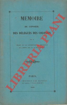 Mémoire du Conseil des Délégués des Colonies sur le projet …