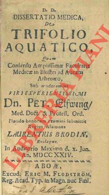 Dissertatio medica de trifolio aquatico.