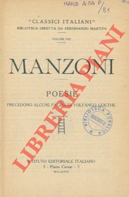 Poesie. Precedono alcune pagine di Volfango Goethe.