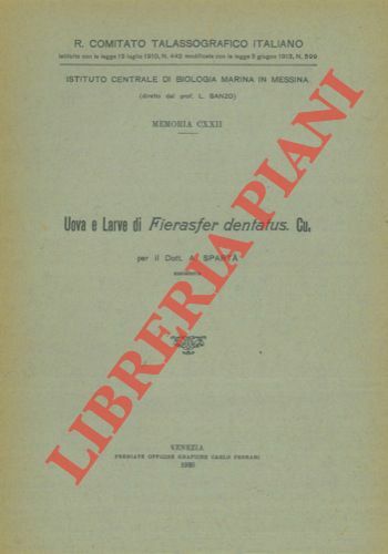 Uova e larve di Fierasfer dentatus. Cu.