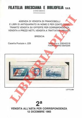 Seconda vendita all'asta per corrispondenza.