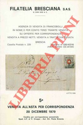 Quinta vendita all'asta per corrispondenza 20 dicembre 1979.