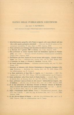 Elenco delle pubblicazioni scientifiche del Prof. S. Squinabol.