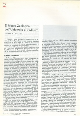 Il Museo Zoologico dell'Università di Padova.