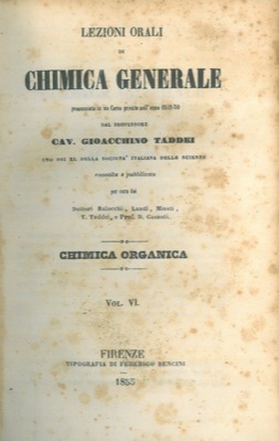 Lezioni orali di chimica generale pronunciate in un corso privato …