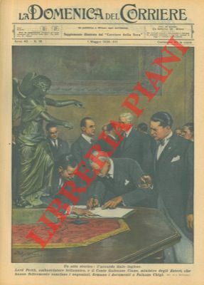 Galeazzo Ciano alla firma dell'accordo italo-inglese a Palazzo Chigi.
