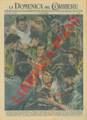 Aggressione contro Gino Bartali, capo della squadra italiana, durante la …