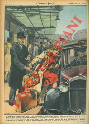 L'on.Pinay aiuta una signora a portare delle valigie fino a …