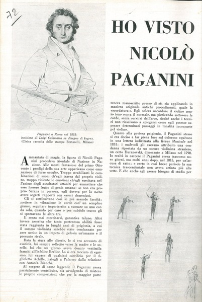 Ho visto Niccolò Paganini.