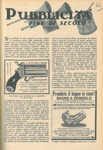 Pubblicità fine di secolo.