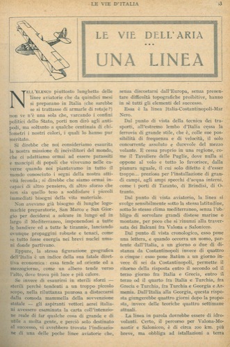 Le vie dell'aria. Una linea.