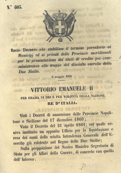 che stabilisce il termine per la presentazione dei titoli di …