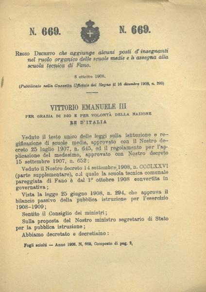 che estende ai ricevitori della Cassa Ecclesiastica nelle antiche provincie …