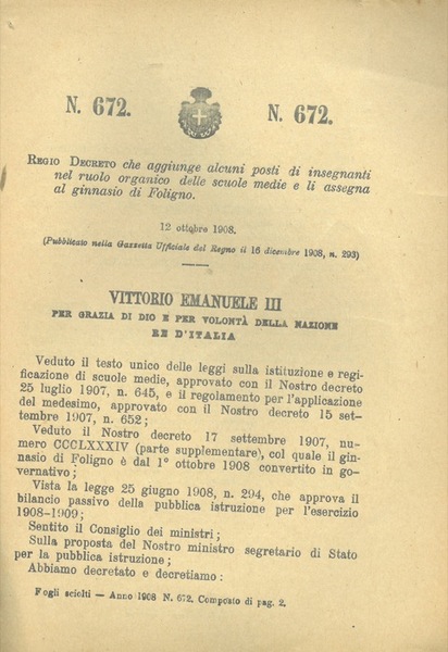 che aggiunge alcuni posti di insegnanti nel ruolo organico delle …