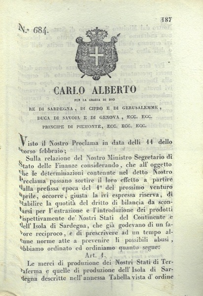 con cui si stabilisce l'entrata di alcune merci nazionali in …