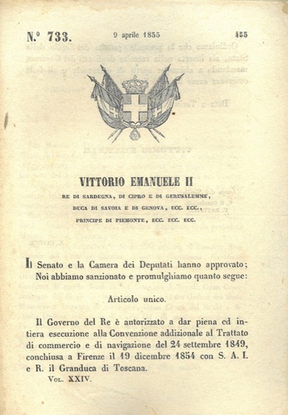 con cui il Governo del Re dà piena esecuzione alla …