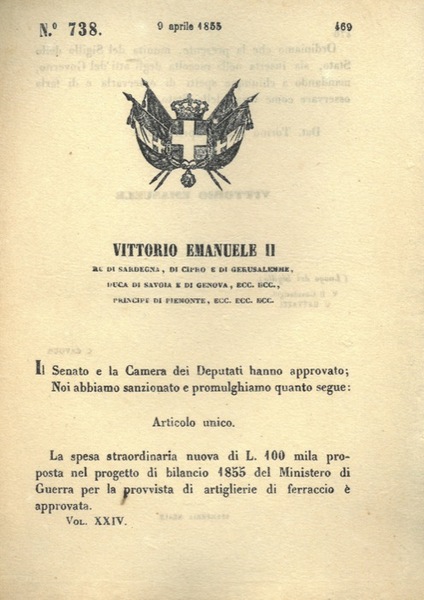 con cui si approva la spesa straordinaria di centomila lire …