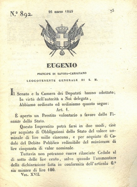 con cui si apre un prestito volontario a favore delle …