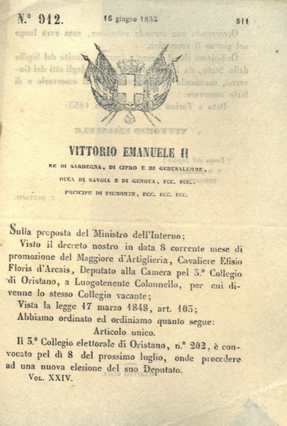 con cui si convoca il collegio elettorale di Oristano per …