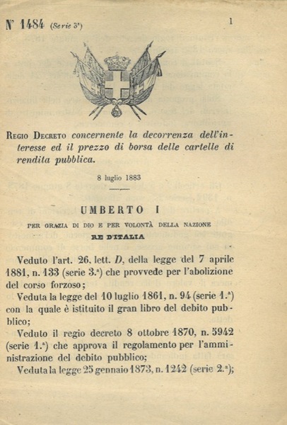 concernente la decorrenza dell'interesse ed il prezzo di borsa delle …