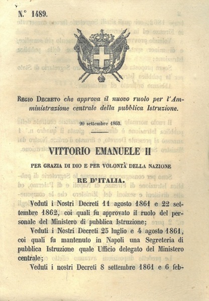 che approva il nuovo ruolo per l'amministrazione centrale della pubblica …