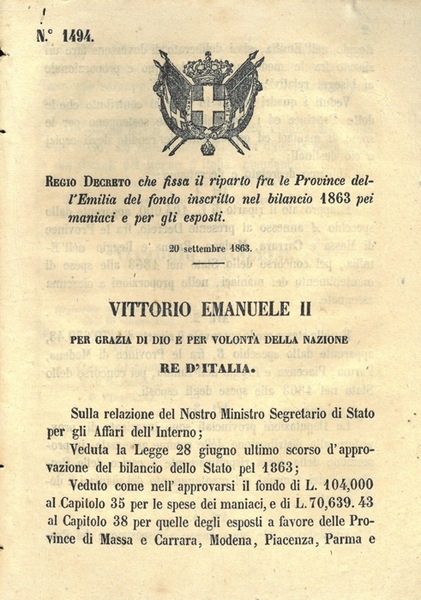 che fissa il riparto fra le provincie dell'Emilia del fondo …