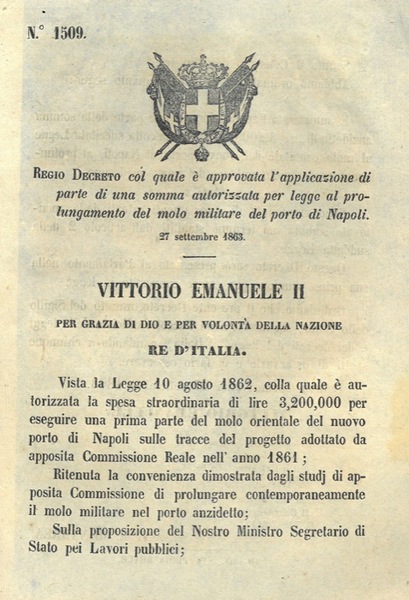 col quale é approvata l'applicazione di parte di una somma …