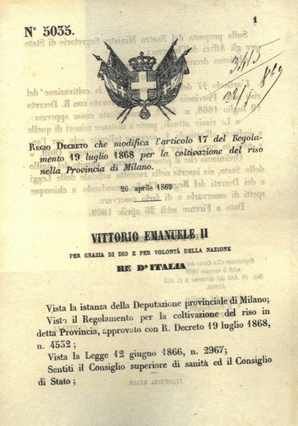 sua coltivazione del riso nella Provincia di Milano.