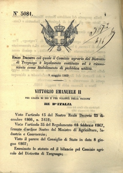 col quale il Comizio agrario del Distretto di Tregnago è …