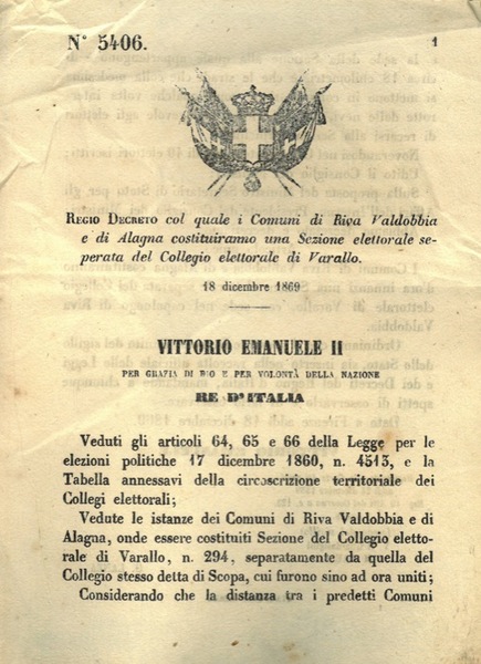 col quale i Comuni di Riva Valdobbia e di Alagna …