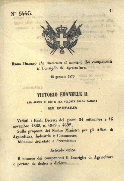 che aumenta il numero dei componenti il Consiglio di Agricoltura.